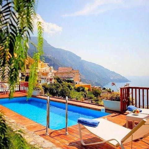 Enjoy idyllic views across the Amalfi Coast from the pool