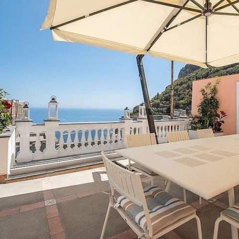 Savour slow sunset drinks and Italian meals on the terrace