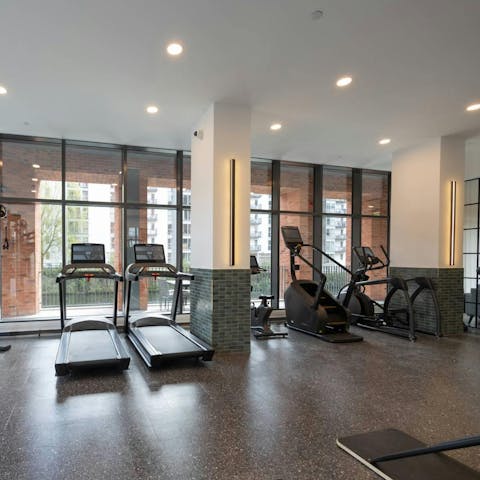 Get a work out in at the building's gym