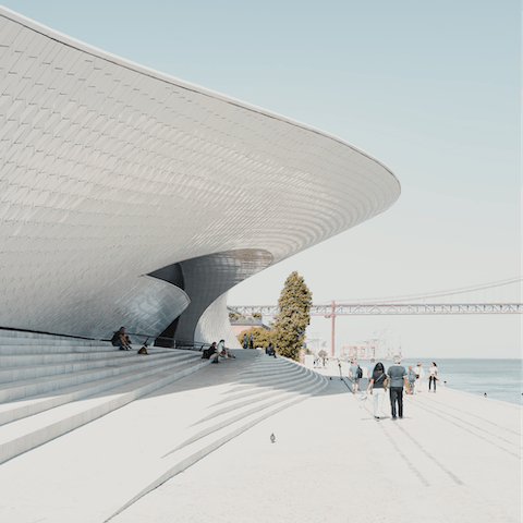 Explore the contemporary artworks at MAAT, a short bus ride away