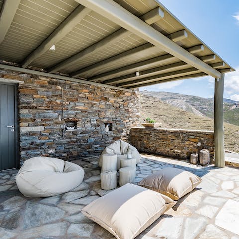 Sip your sundowner in the boho chill-out spot beneath the pergola