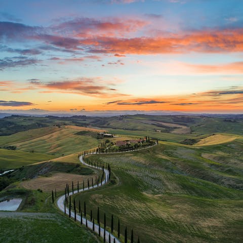 Hop in a car and ride along the beautiful scenery