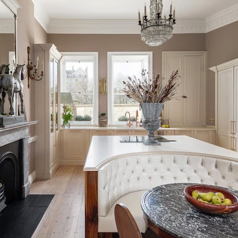 Fortify your family with a full English breakfast in the bespoke kitchen