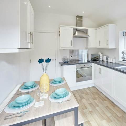 Go from cooking a Full English breakfast to enjoying it in this open kitchen and dining space