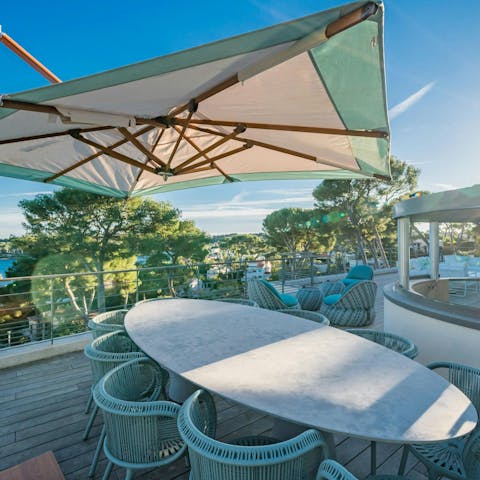 Admire sea views from the roof terrace