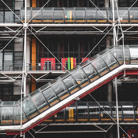 Go out an explore your vibrant Marais neighbourhood – the Centre Pompidou is a four-minute walk away