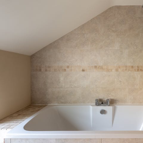 Sink into a deep bath after a day of adventure