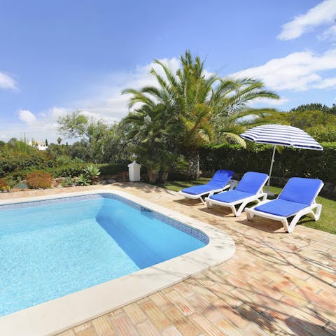 Soak up the Portuguese sun from in or beside the private pool