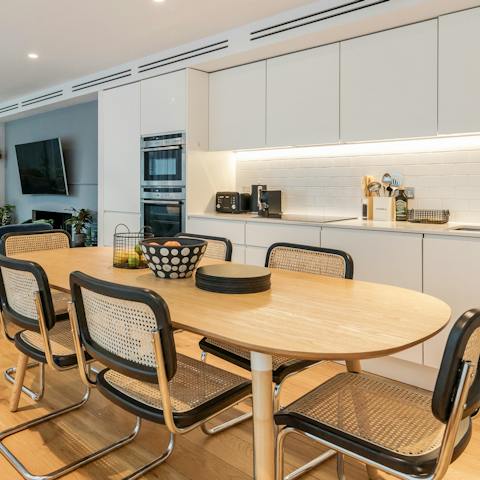 Share delicious homemade family meals at the dining table