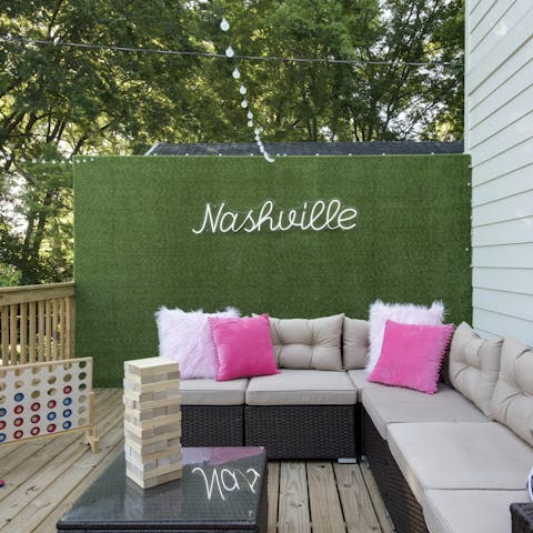 Wind down and relax with drinks on the patio