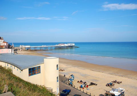 Stroll to Cromer Beach, where the pier is home to the popular Pavilion Theatre