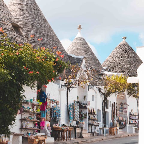 Visit iconic Alberobello – it's only 15km away