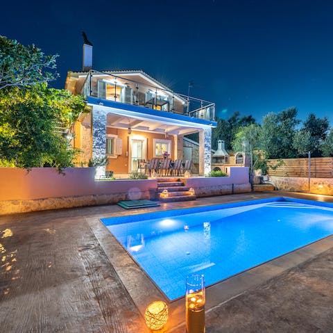 Take a dip underneath the stars in the private pool