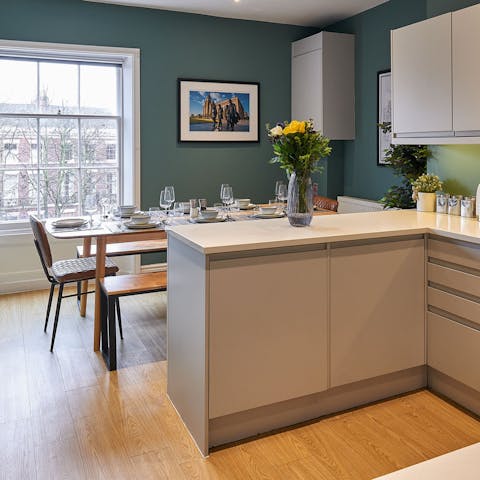 Host group meals in the kitchen-diner