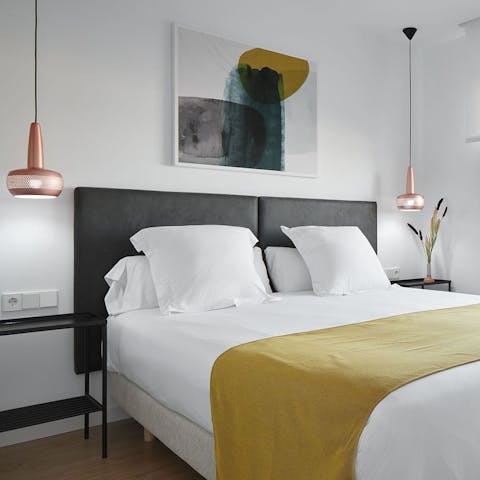 Relax into a peaceful night's slumber in the stylish bedrooms