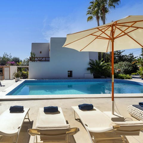 Cool off by the private swimming pool