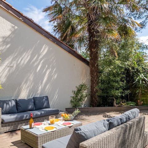 Enjoy breakfast in the privacy of your garden