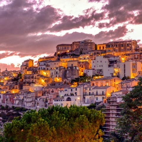 Watch the sun set over nearby Ragusa
