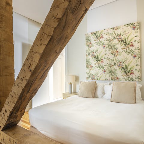 Admire the traditional wooden beams around the house