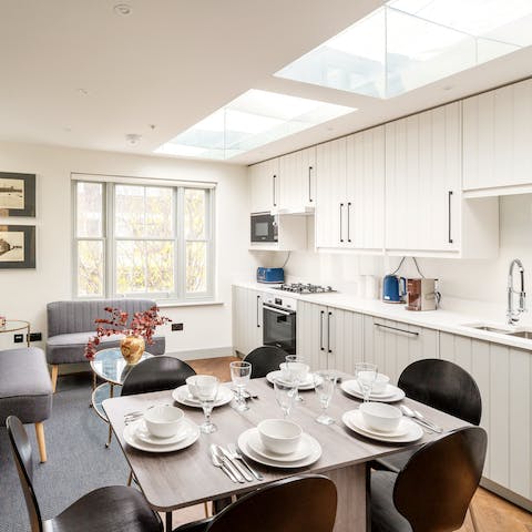 Serve slap-up meals in the chic kitchen