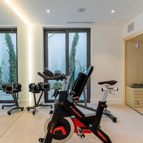 Work up a sweat in the private fitness room