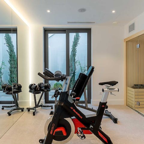 Work up a sweat in the private fitness room