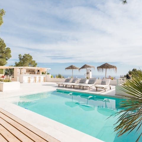 Admire the sea views from the private pool deck