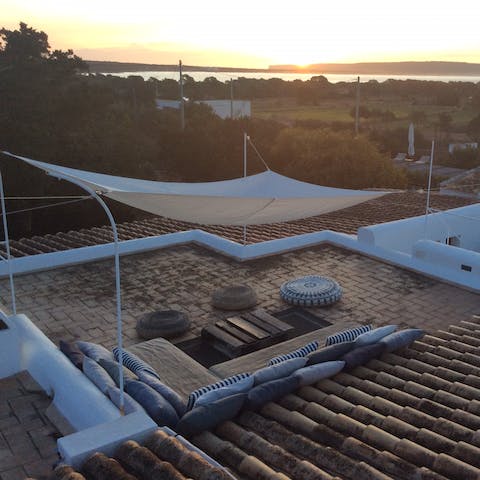 Take in the island and sea views from the rooftop terrace