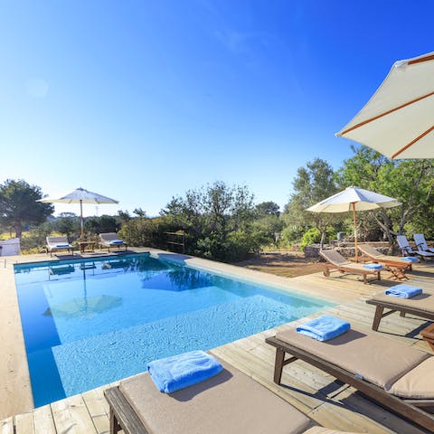 Cool off and with a dip in the private pool