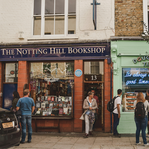 Browse bookshops and coffee shops in Notting Hill