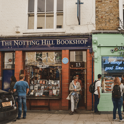 Browse bookshops and coffee shops in Notting Hill