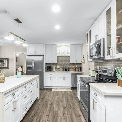 Prepare home-cooked meals in the fully-equipped kitchen
