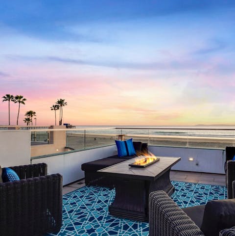 Catch intense sunsets from the rooftop terrace