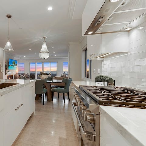 Cook up a feast in the sociable open-plan kitchen