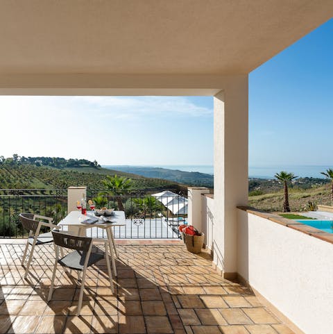 Enjoy your breakfast on the the balcony as you admire the sea views