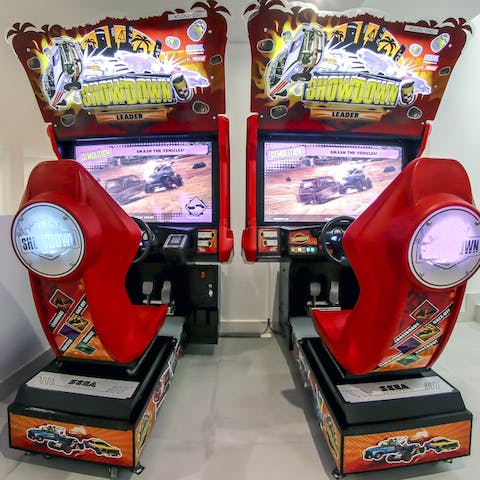 Release your inner-child in the game room, complete with a SEGA arcade machine