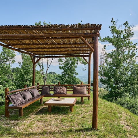 Kick back with a good book and drink in the valley views