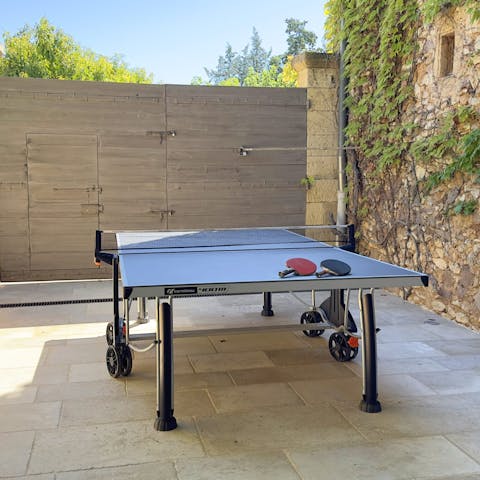 Enjoy some friendly competition with a game of table tennis
