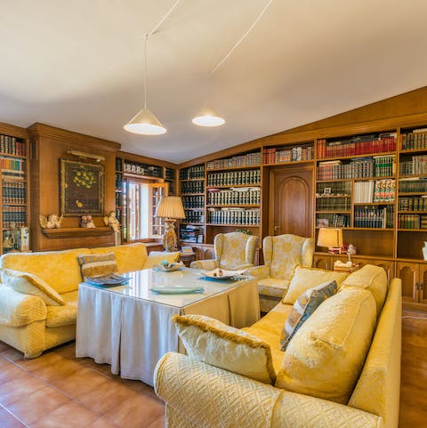 Relax in the peaceful library with your favourite book