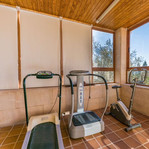 Keep fit with the home's gym equipment