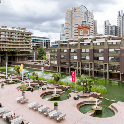 Soak up some culture at the Barbican Centre, a twenty-minute walk away