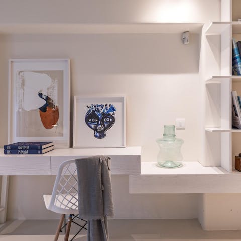 Keep an eye on work at the dedicated desk space