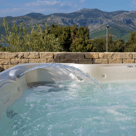 Take a midnight dip in the open to sky hot-tub