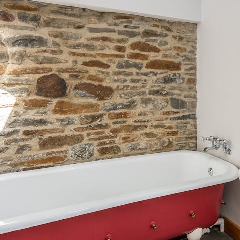 Enjoy long luxurious soaks in the bath after a day in the fresh air