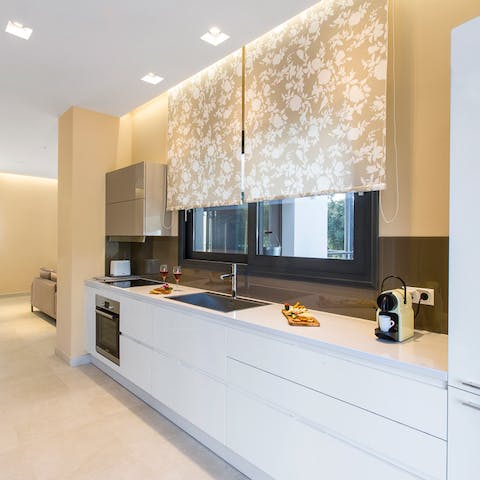 The modern fitted kitchen