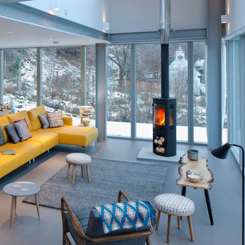 Spend cosy evenings curled up by the wood burning fire