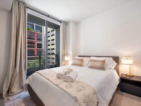 Wake to downtown Miami views from the main bedroom