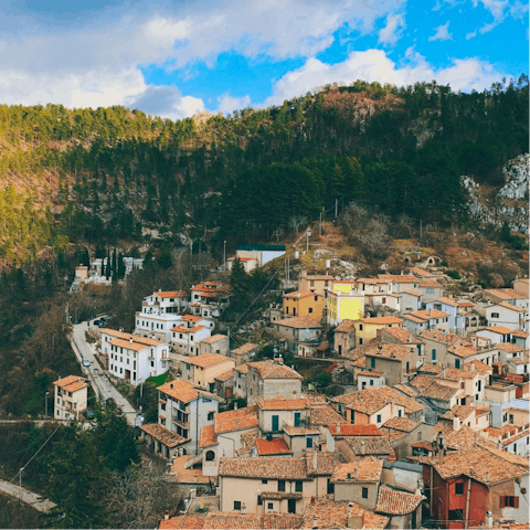 Explore the historic borghi and wooded hillsides in the surrounding region of Lazio