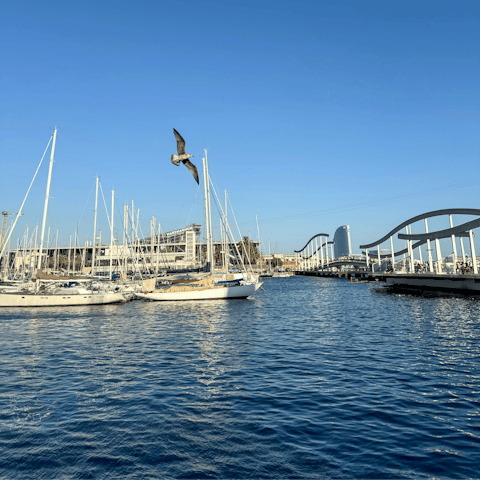 Discover Port Vell – just a two-minute walk away