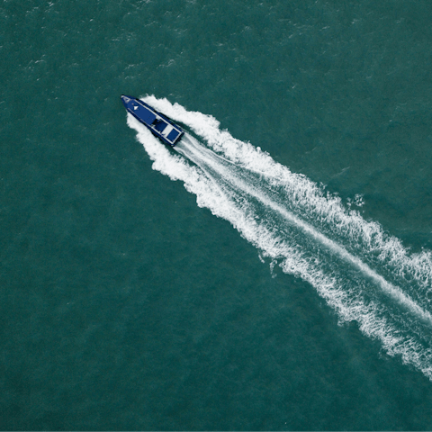 Jump on board the private boat and enjoy an exhilarating ride